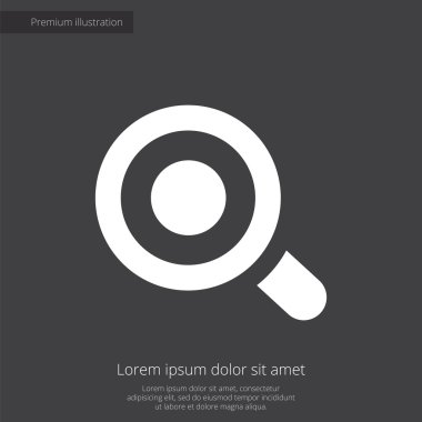 Büyüteç'i göz sigorta primi şekil simgesini, karanlık adam beyaz