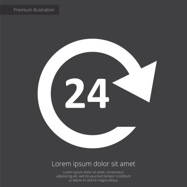 sigorta primi illüstrasyon simge, karanlık backgr beyaz 24 saat hizmet