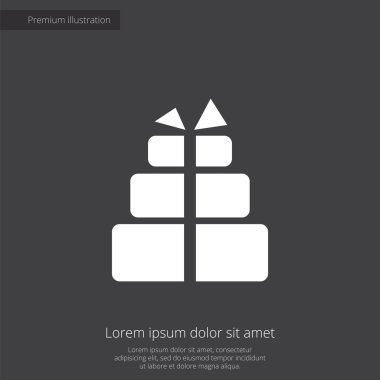 hediye sigorta primi illüstrasyon simge, koyu arka plan üzerinde beyaz