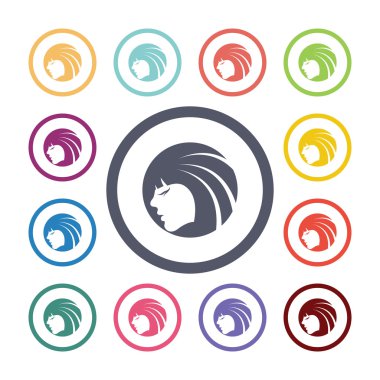 Güzellik yüz düz simgeler se