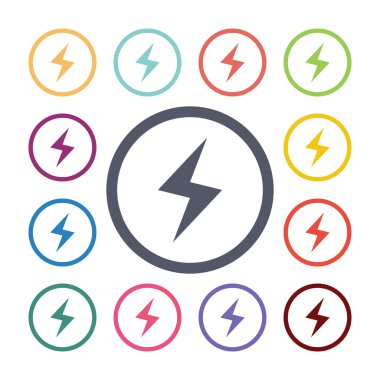 Yıldırım düz simgeler se