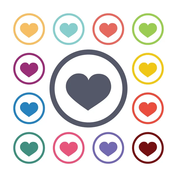 Heart flat icons se — Stock Vector