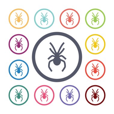 örümcek düz simgeler se