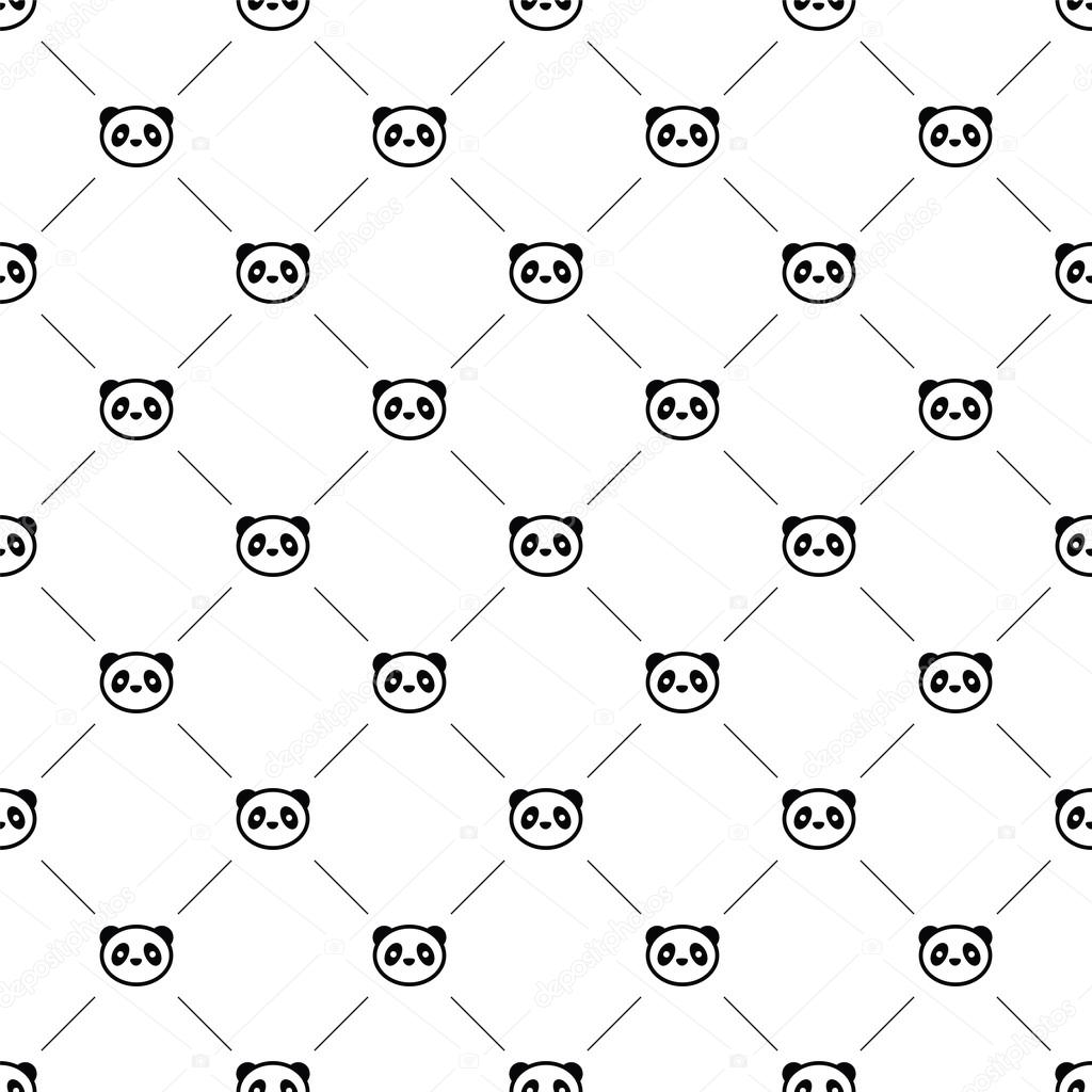 Vector seamless pattern, panda