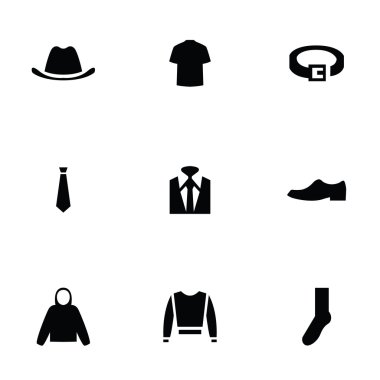 erkek giyim 9 Icons set