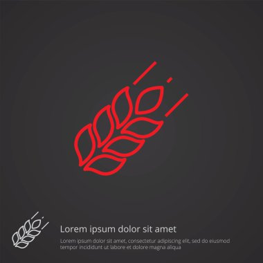 Tarım anahat simgesini, koyu arka plan, logo templat kırmızı
