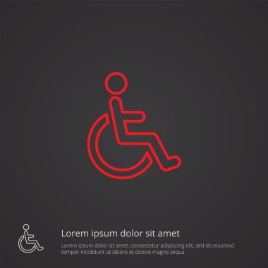 sakat anahat simgesini, koyu arka plan, logo templat kırmızı