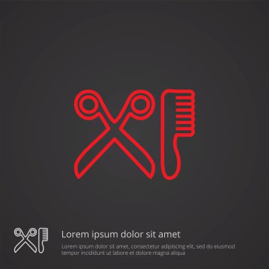 vokal grubunda Anahat simgesini, koyu arka plan, logo şablonu kırmızı