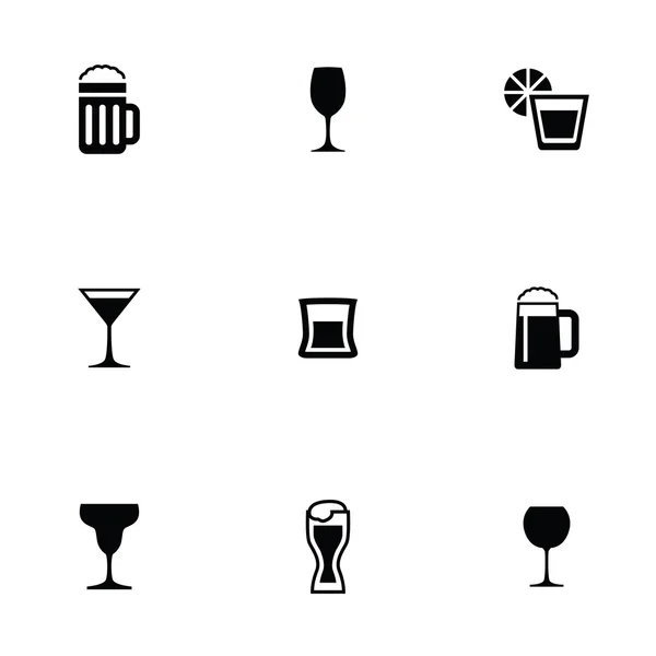 Alcohol 9 iconos se — Vector de stock