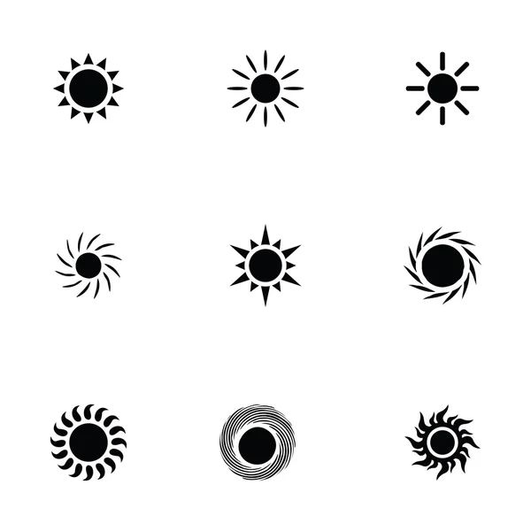 Conjunto de ícones de sol — Vetor de Stock