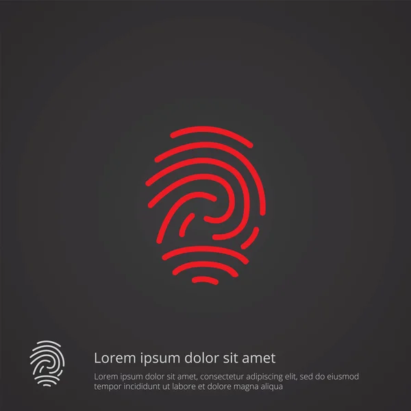 parmak izi anahat simgesini, koyu arka plan, logo templat kırmızı