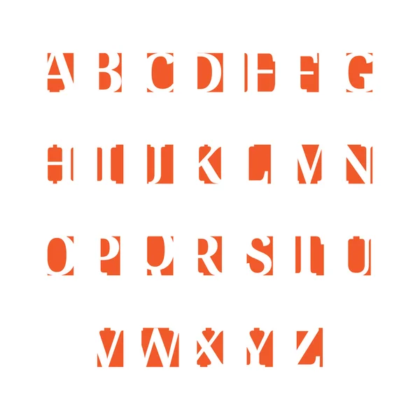 Ensemble de symboles alphabétiques, icônes, orange — Image vectorielle