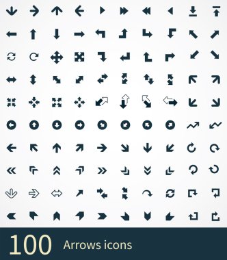 Arrows 100 icons clipart