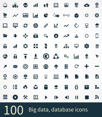 100 büyük veri, veritabanı simgeler