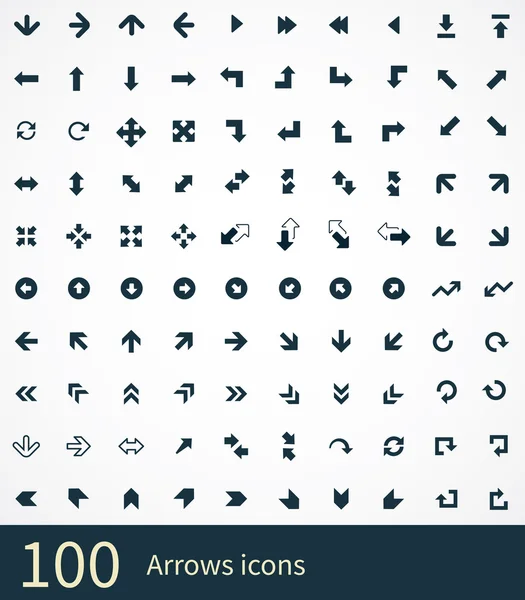 Setas 100 ícones — Vetor de Stock