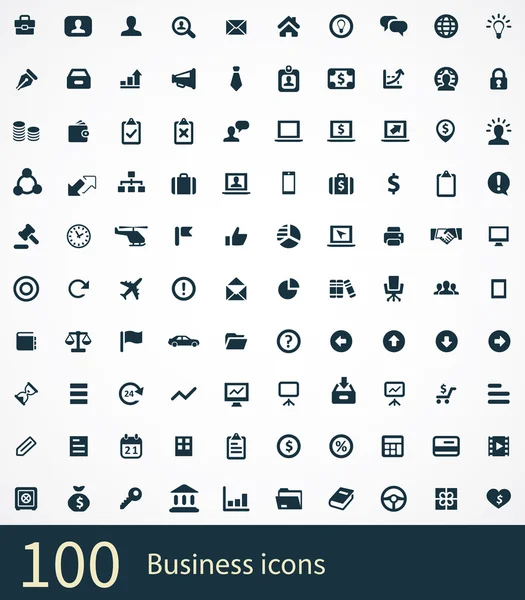 100 obchodních ikony — Stockový vektor