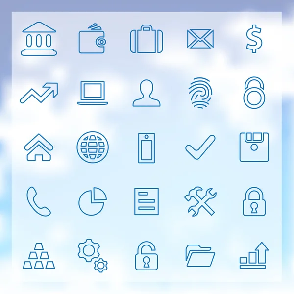 25 bank icons set — Stock Vector