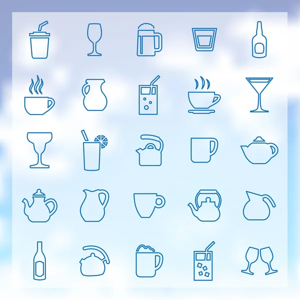 25 içecekler Icons set — Stok Vektör