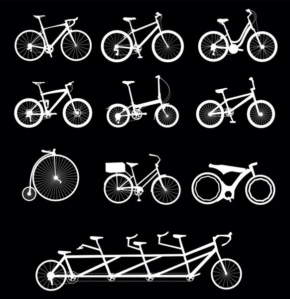 Ensemble de vélos — Image vectorielle