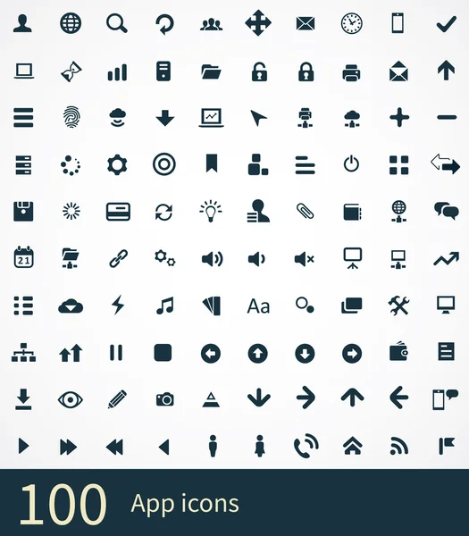 100 aplikací ikony — Stockový vektor