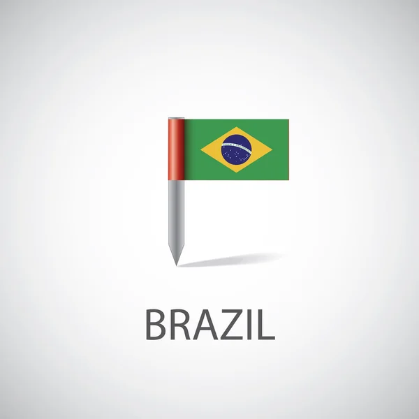Pino de bandeira Brasil — Vetor de Stock