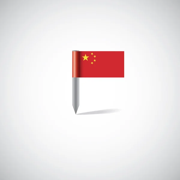 中国国旗のピン — ストックベクタ