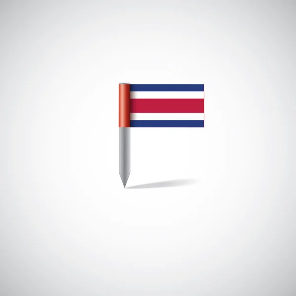 Alfinete de bandeira costa rica — Vetor de Stock