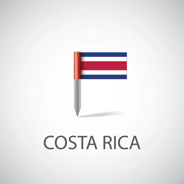 Costa rica vlajku pin — Stockový vektor