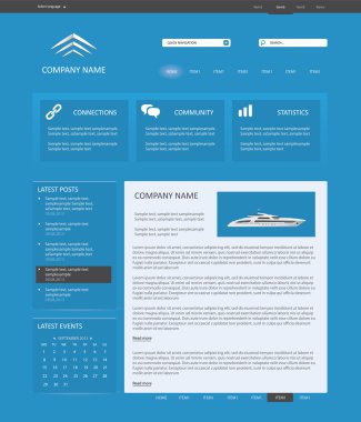 Mavi Web sitesi şablonu