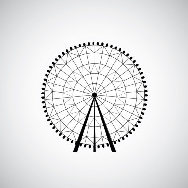 Dönme dolap eğlence parkı, vektör silhouett