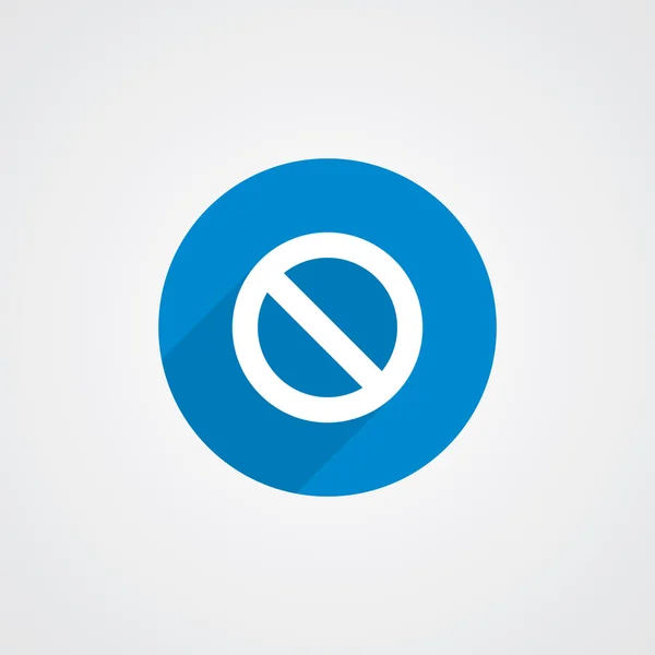 Icona del divieto piatto blu — Vettoriale Stock
