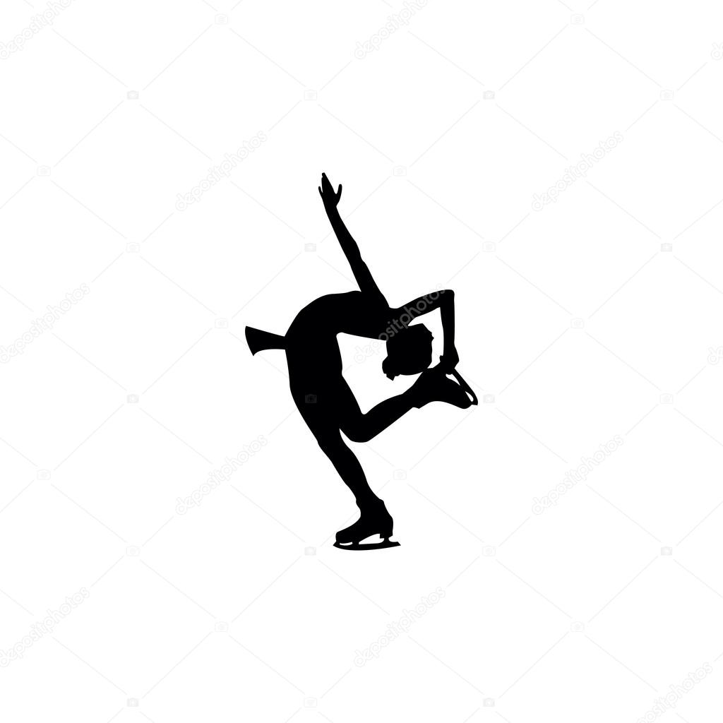 figure skating individual, silhouette