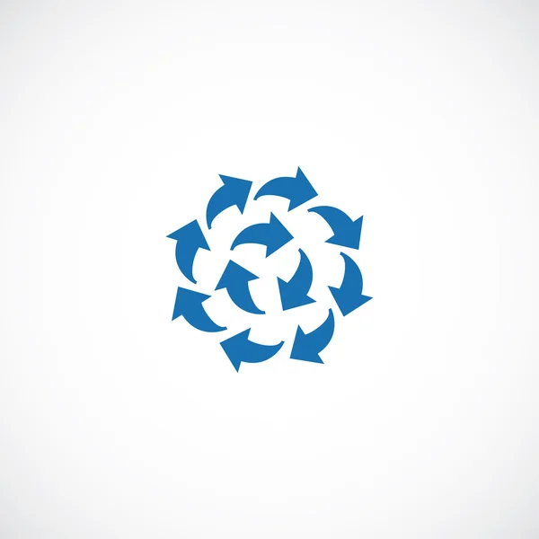 Blaue Pfeile flaches Symbol-Logo — Stockvektor