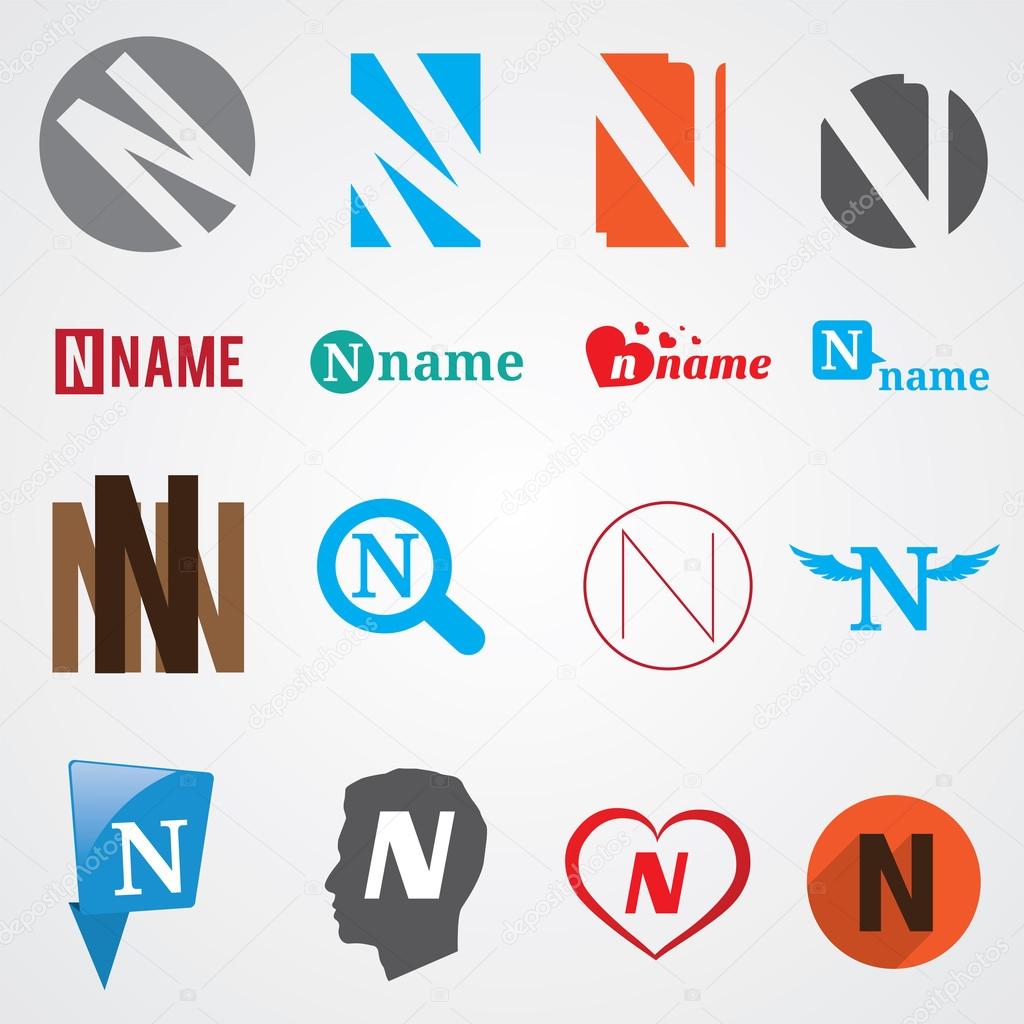 Set of alphabet symbols of letter N