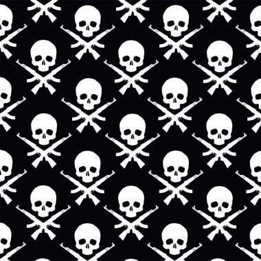 Skull with rifles pattern clipart