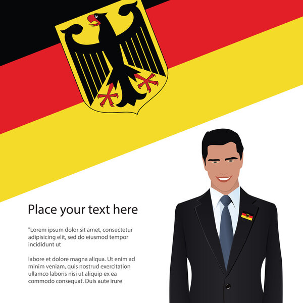 man wearing suit, Germany flag