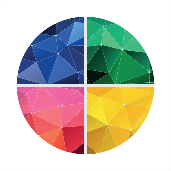Rood, groen, geel en blauw geometri — Stockvector