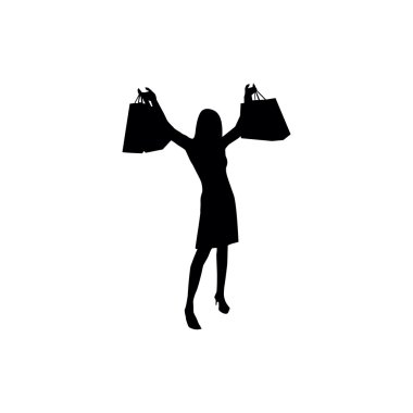 Kadın alışveriş siluetleri ayarla