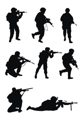 Soldiers silhouette clipart