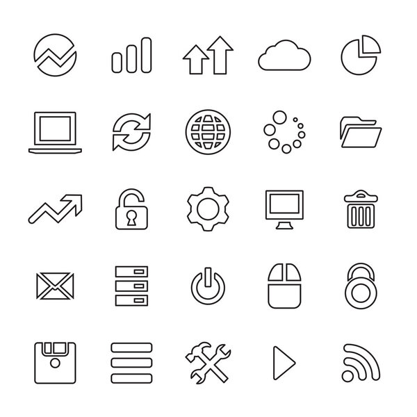 25 контур, универсальные большие данные, значок базы данных
