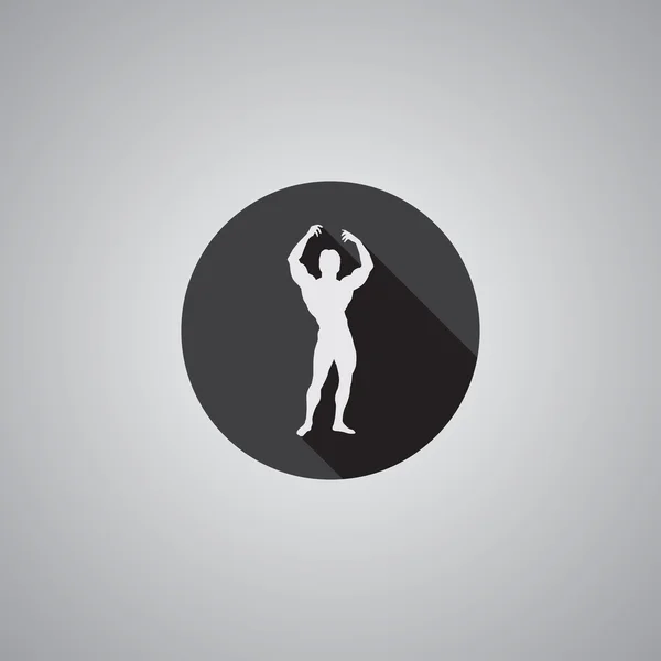 Bodybuilder symbool platte — Stockvector