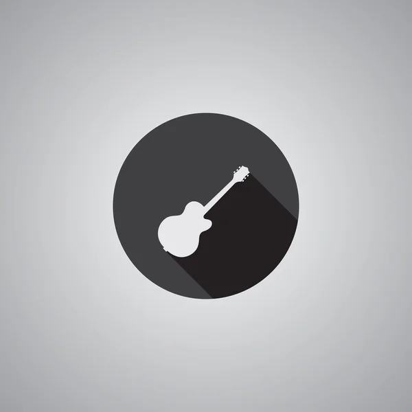 Símbolo de guitarra plano — Vector de stock