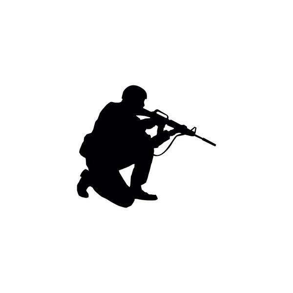 Soldaten silhouetten — Stockvector