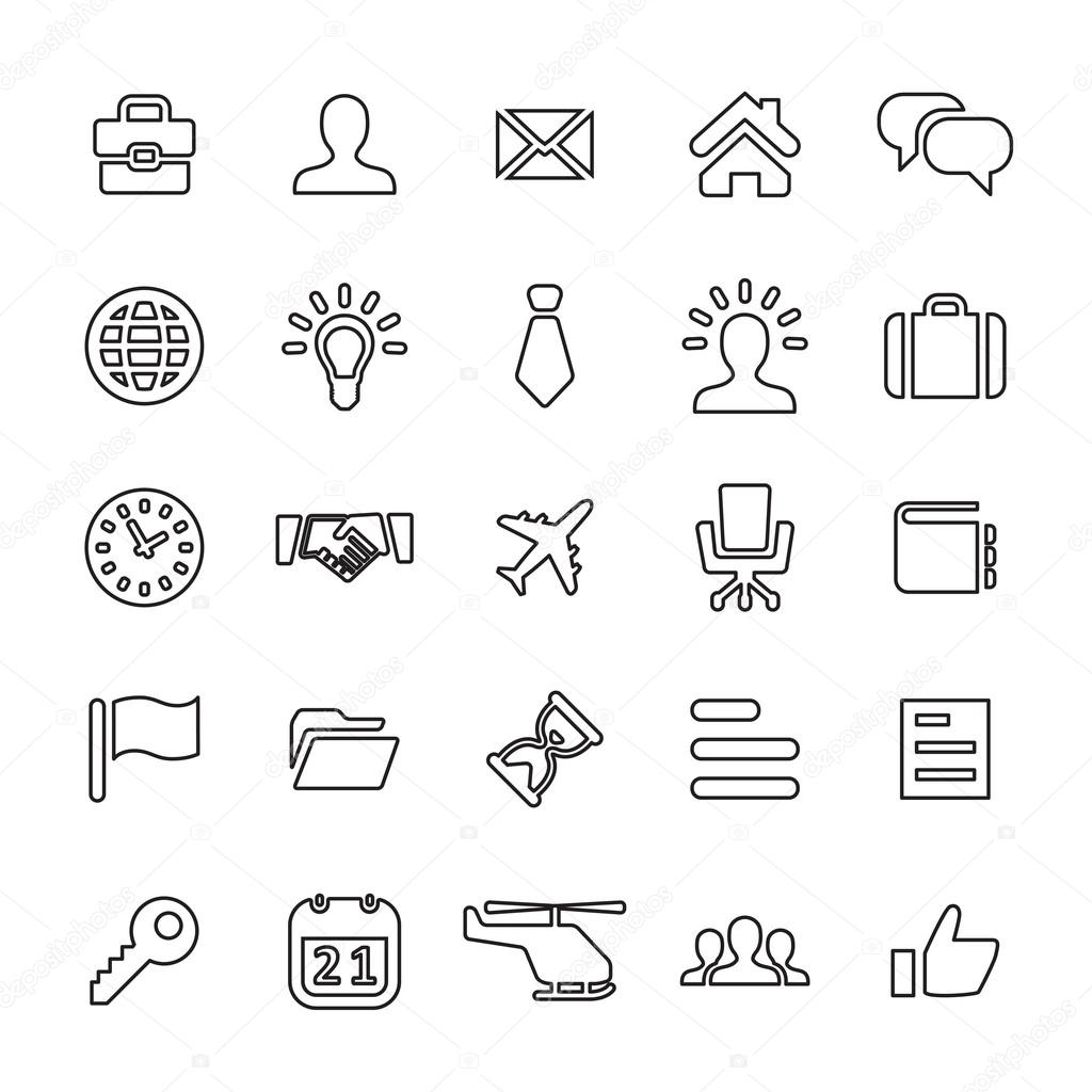25 outline, universal Business icon