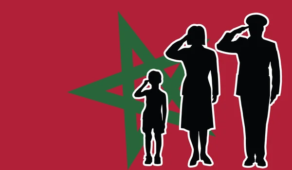 摩洛哥士兵家庭致敬 — 图库矢量图片