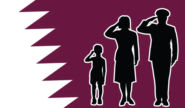 Qatar soldaat familie salute — Stockvector