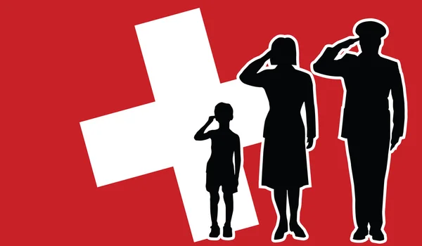 Салют солдатам Швейцарии — стоковый вектор