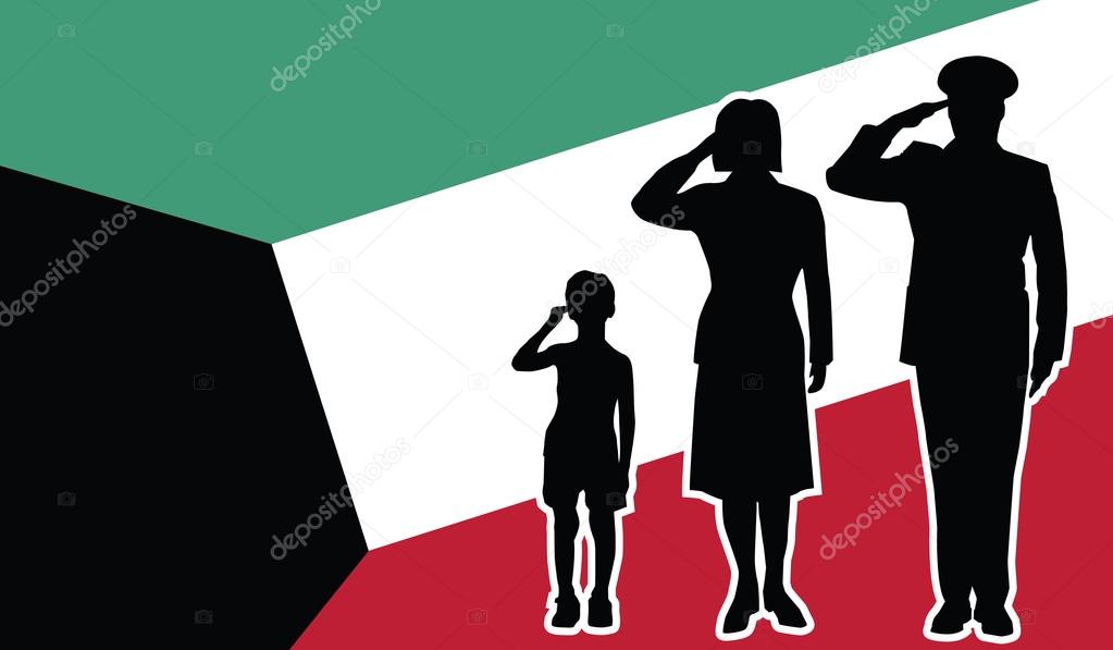 Kuwait soldier family salute