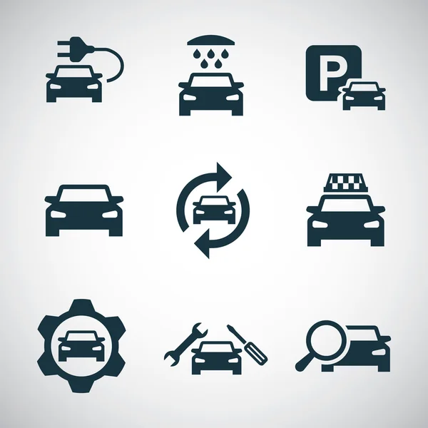 Jeu d'icônes voitures — Image vectorielle
