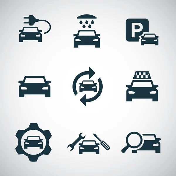 Coches iconos conjunto — Vector de stock